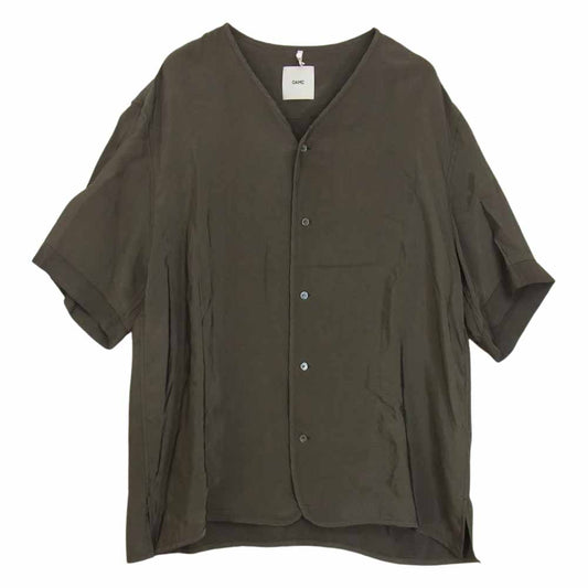 オーエーエムシー 国内正規品 20SS OAMQ602260 Alpha Shirt レーヨン混 アルファ ベースボール 半袖 シャツ カーキ系 M【中古】