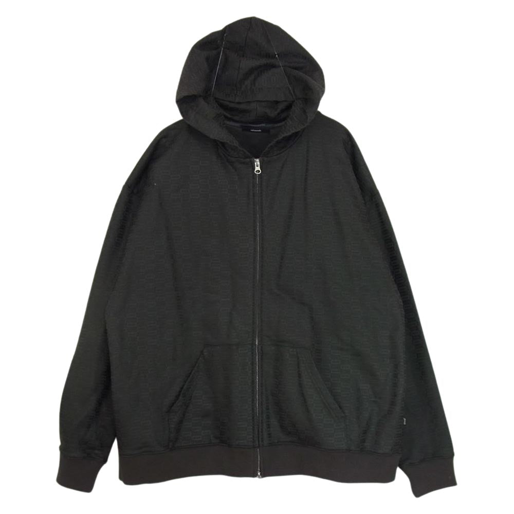 グラム GB0121/CS21 Box logo pattern hoodie ボックスロゴ パターン フルジップ フーディ パーカー グレー系 L【中古】