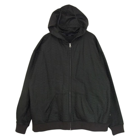 グラム GB0121/CS21 Box logo pattern hoodie ボックスロゴ パターン フルジップ フーディ パーカー グレー系 L【中古】