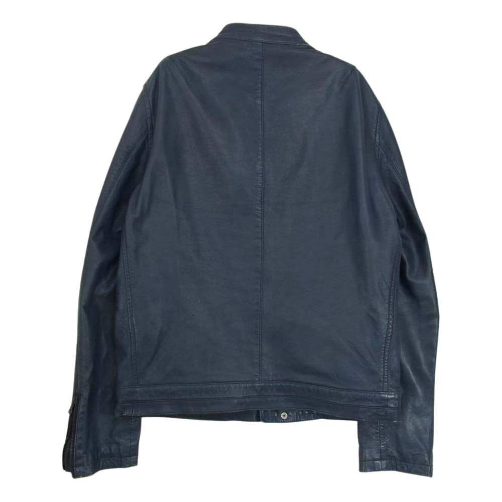 TOMORROWLAND トゥモローランド BLUE WORK ブルーワーク ラムレザー シングル ライダース ジャケット ブルー系 XS【中古】