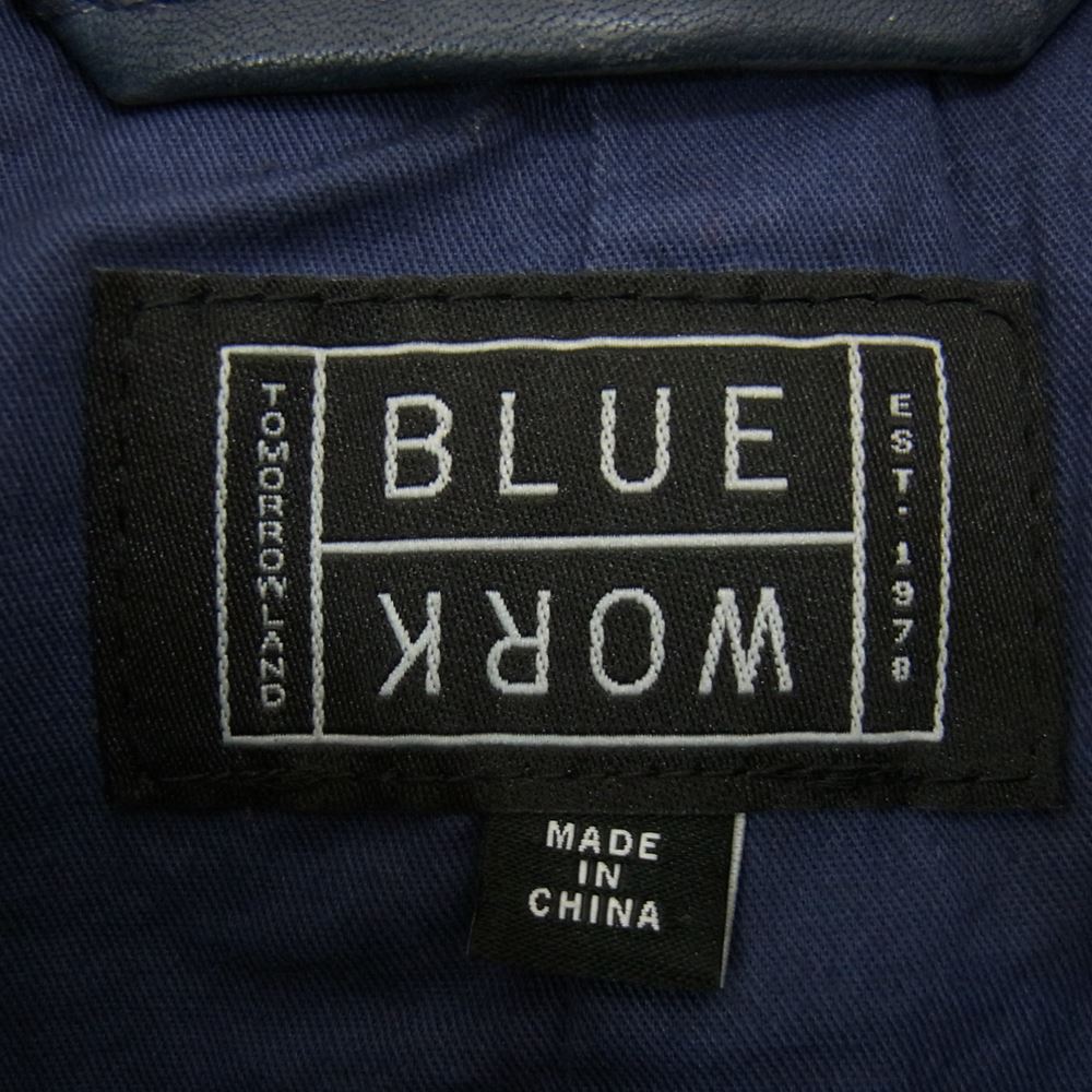 TOMORROWLAND トゥモローランド BLUE WORK ブルーワーク ラムレザー シングル ライダース ジャケット ブルー系 XS【中古】