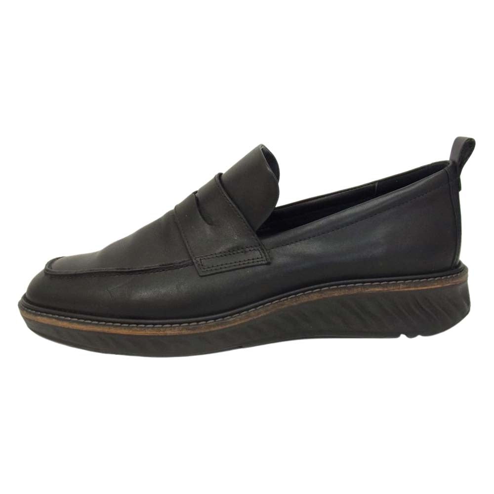 エコー 83641401001 ST.1 Hybrid Slip-on ハイブリッド スリッポン ローファー レザーシューズ ブラック系 US8【中古】