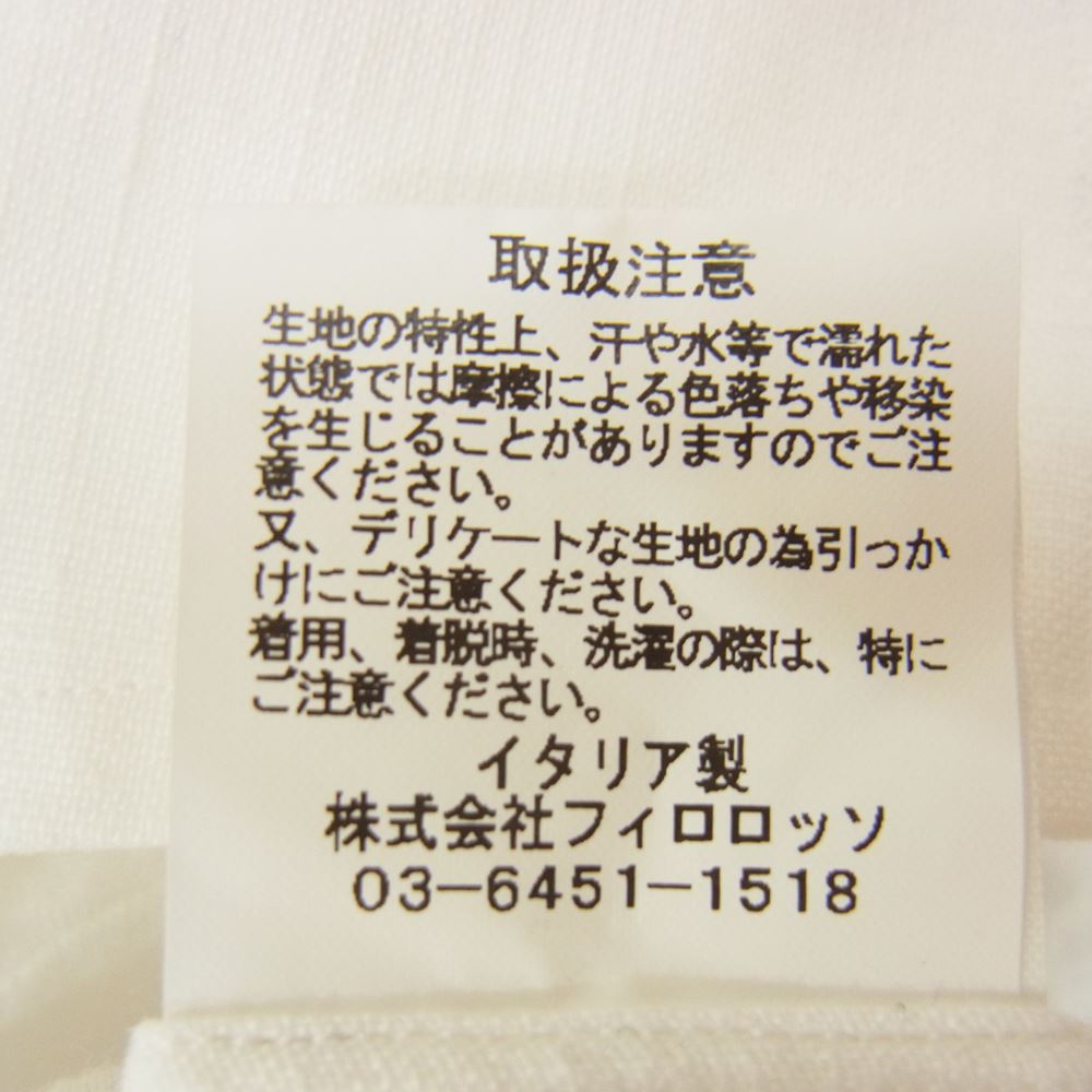 マリアサンタンジェロ イタリア製 リネン100％ 長袖 シャツ ホワイト系 40【中古】