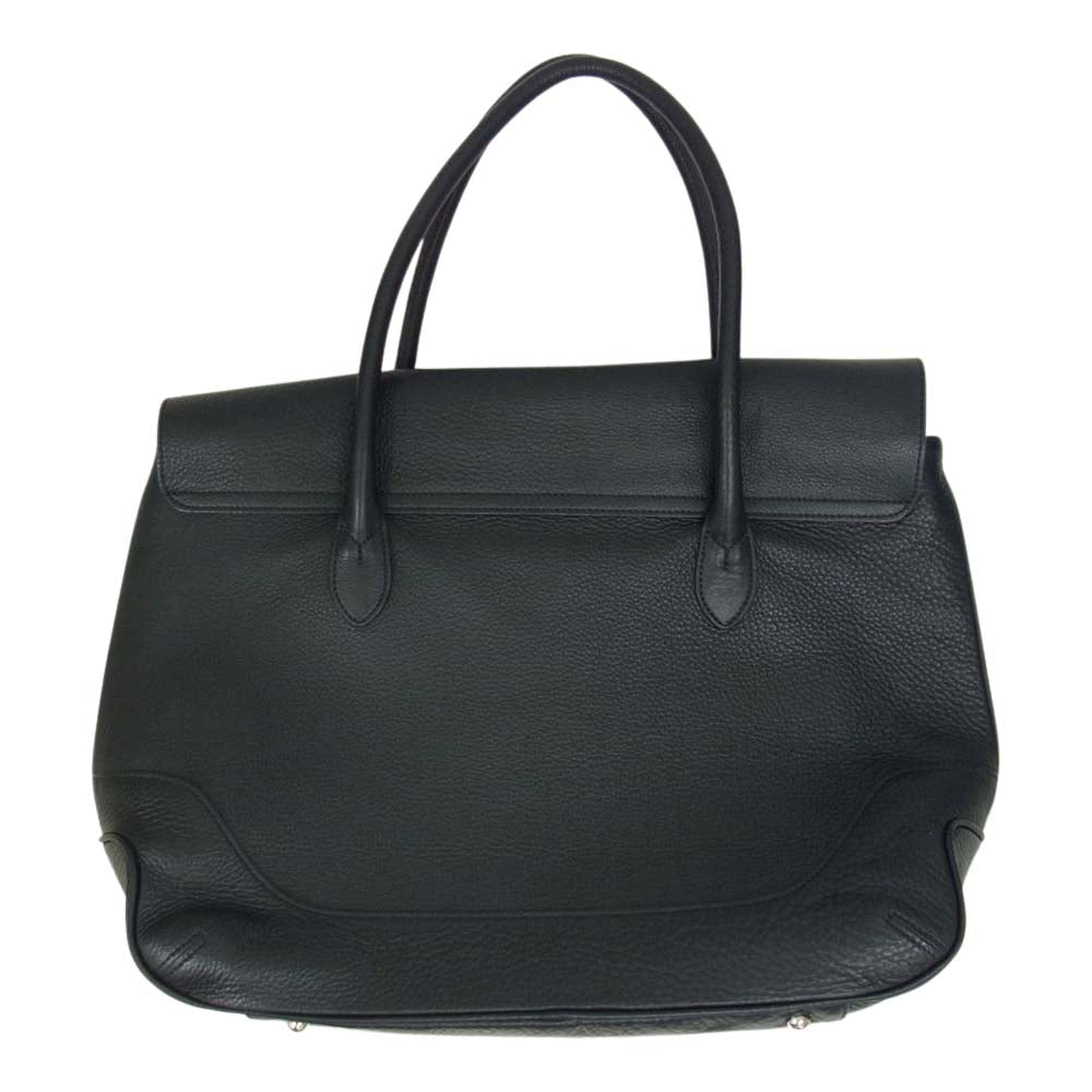 PELLE MORBIDA ペッレモルビダ MB055 MAIDEN VOYAGE メイデンボヤージュ シュリンクレザー フラップトートバッグ ダークネイビー系【美品】【中古】