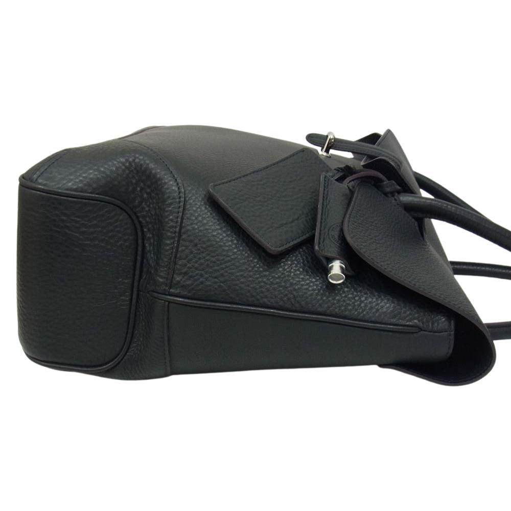 PELLE MORBIDA ペッレモルビダ MB055 MAIDEN VOYAGE メイデンボヤージュ シュリンクレザー フラップトートバッグ ダークネイビー系【美品】【中古】