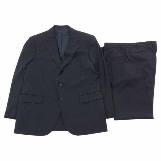 ソブリン モヘヤ混ウール フォーマット 3B セットアップ スーツ ブラック系 52 パンツサイズ52【美品】【中古】