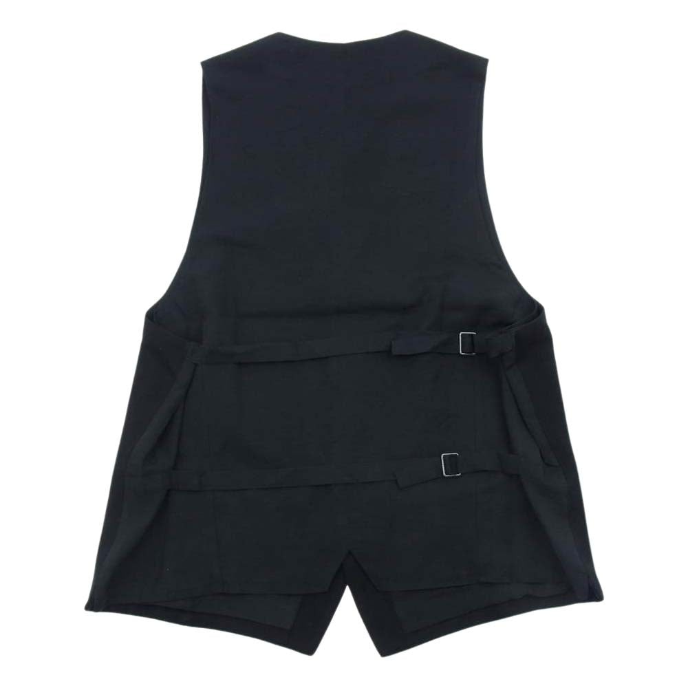 ANN DEMEULEMEESTER アンドゥムルメステール バックストラップ ジレ ベスト ブラック系 M【美品】【中古】