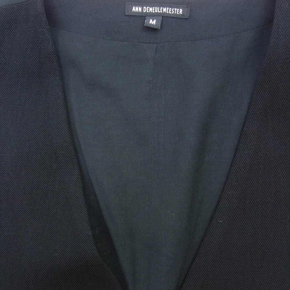 ANN DEMEULEMEESTER アンドゥムルメステール バックストラップ ジレ ベスト ブラック系 M【美品】【中古】