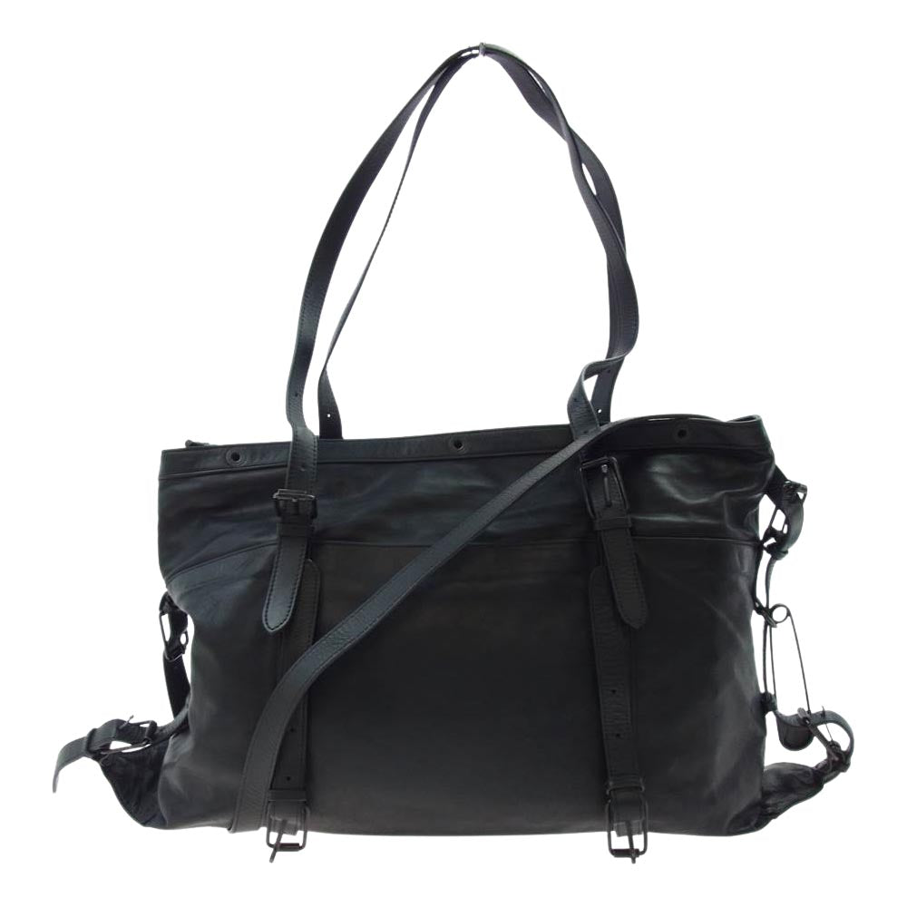 PATRICK STEPHAN パトリックステファン アトリエバッグ Mサイズ レザー 2WAY ショルダー トートバッグ ブラック系【中古】