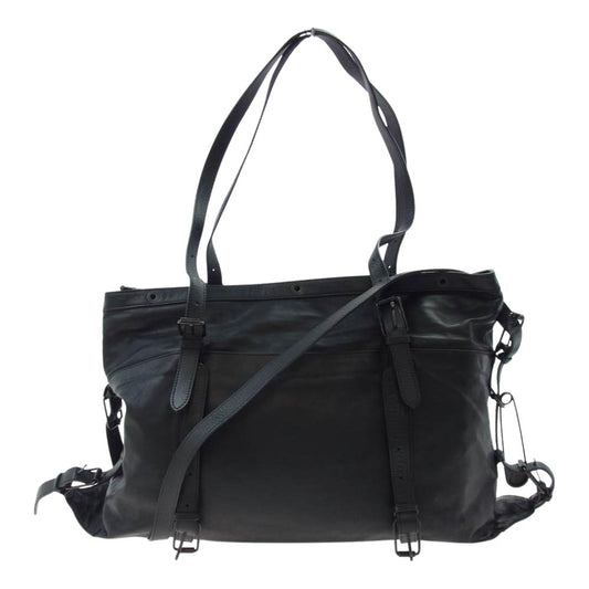 PATRICK STEPHAN パトリックステファン アトリエバッグ Mサイズ レザー 2WAY ショルダー トートバッグ ブラック系【中古】