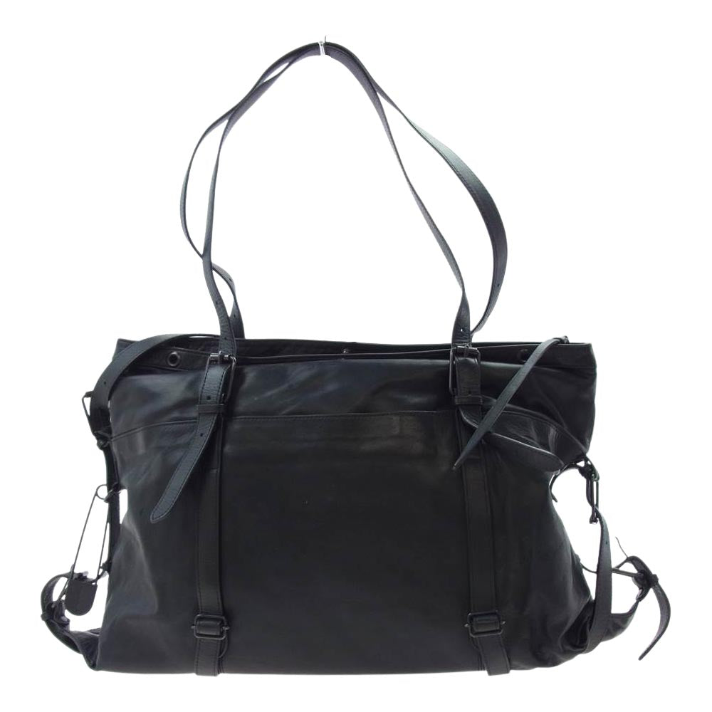 PATRICK STEPHAN パトリックステファン アトリエバッグ Mサイズ レザー 2WAY ショルダー トートバッグ ブラック系【中古】