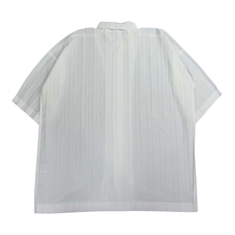 ISSEY MIYAKE イッセイミヤケ HOMME PLISSE オムプリッセ HP96-FJ024 プリーツ加工 半袖 エッジシャツ ホワイト系 4【中古】