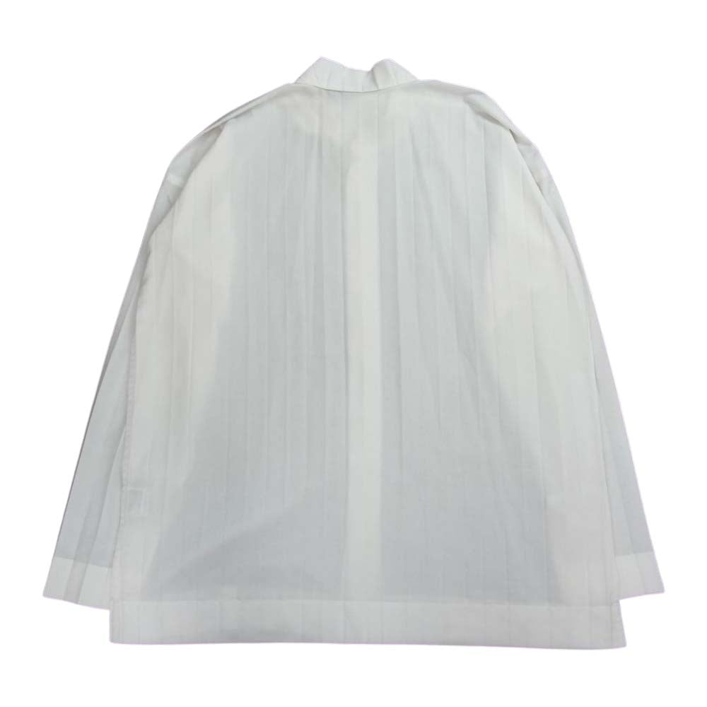 ISSEY MIYAKE イッセイミヤケ HOMME PLISSE オムプリッセ HP91FJ019 プリーツ加工 長袖 エッジシャツ ホワイト系 3【中古】