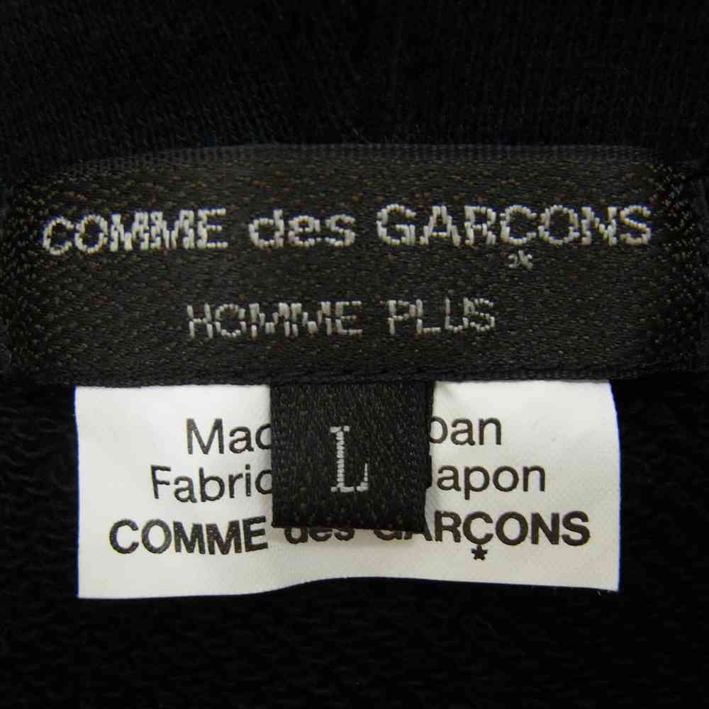 COMME des GARCONS HOMME PLUS コムデギャルソンオムプリュス 21SS PG-T030 段違い サイドジップ ジップアップ パーカー ブラック系 L【中古】