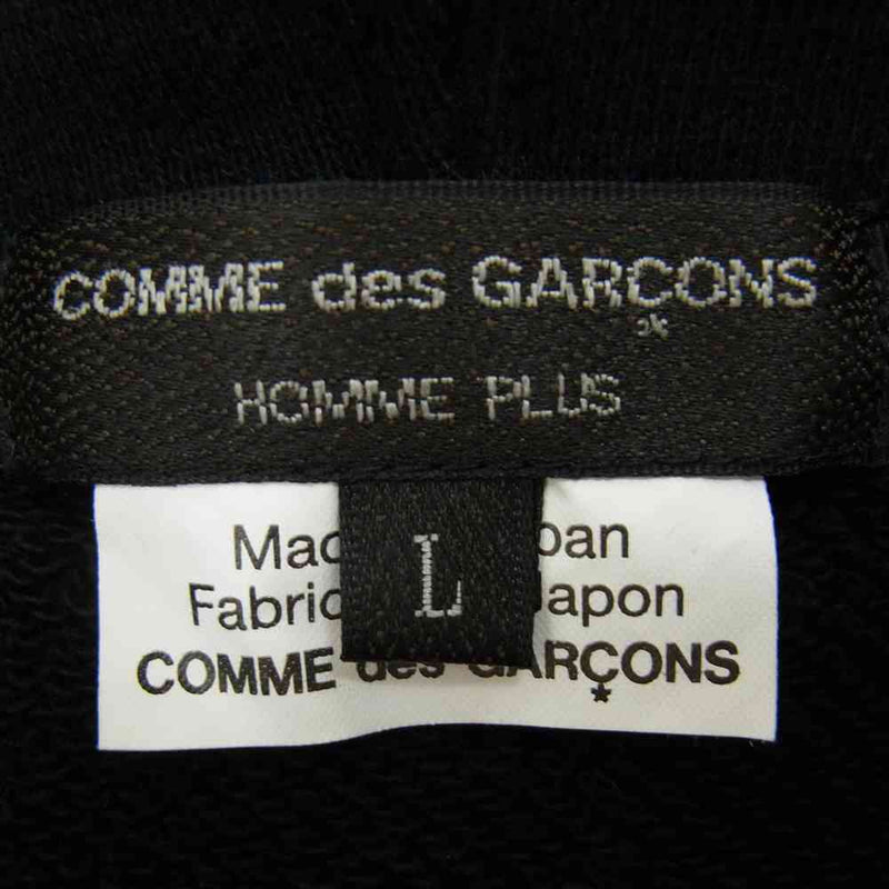 COMME des GARCONS HOMME PLUS コムデギャルソンオムプリュス 長袖シャツ 21SS PG-T030 段違い サイドジップ ジップアップ パーカー ブラック系 L