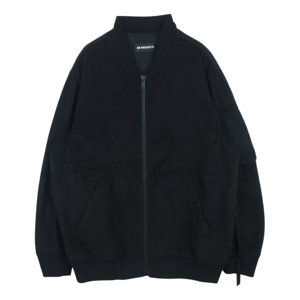 ANN DEMEULEMEESTER アンドゥムルメステール 2102-M-JA33-195-099 国内正規品 Andrea Bomber カシミヤ混ウール アンドレア ボンバー ジャケット ブラック系 M【中古】