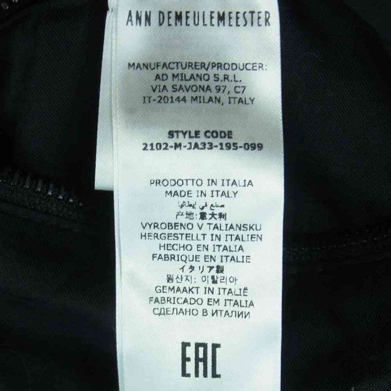 ANN DEMEULEMEESTER アンドゥムルメステール 2102-M-JA33-195-099 国内正規品 Andrea Bomber カシミヤ混ウール アンドレア ボンバー ジャケット ブラック系 M【中古】