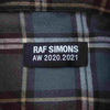 RAF SIMONS ラフシモンズ 20AW Big fit shirt Life on Mars バックプリント チェック ビッグシルエット シャツ グレー系 44【美品】【中古】