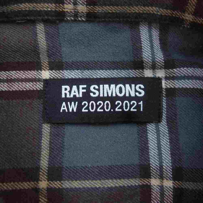 RAF SIMONSバックプリント チェックシャツ
