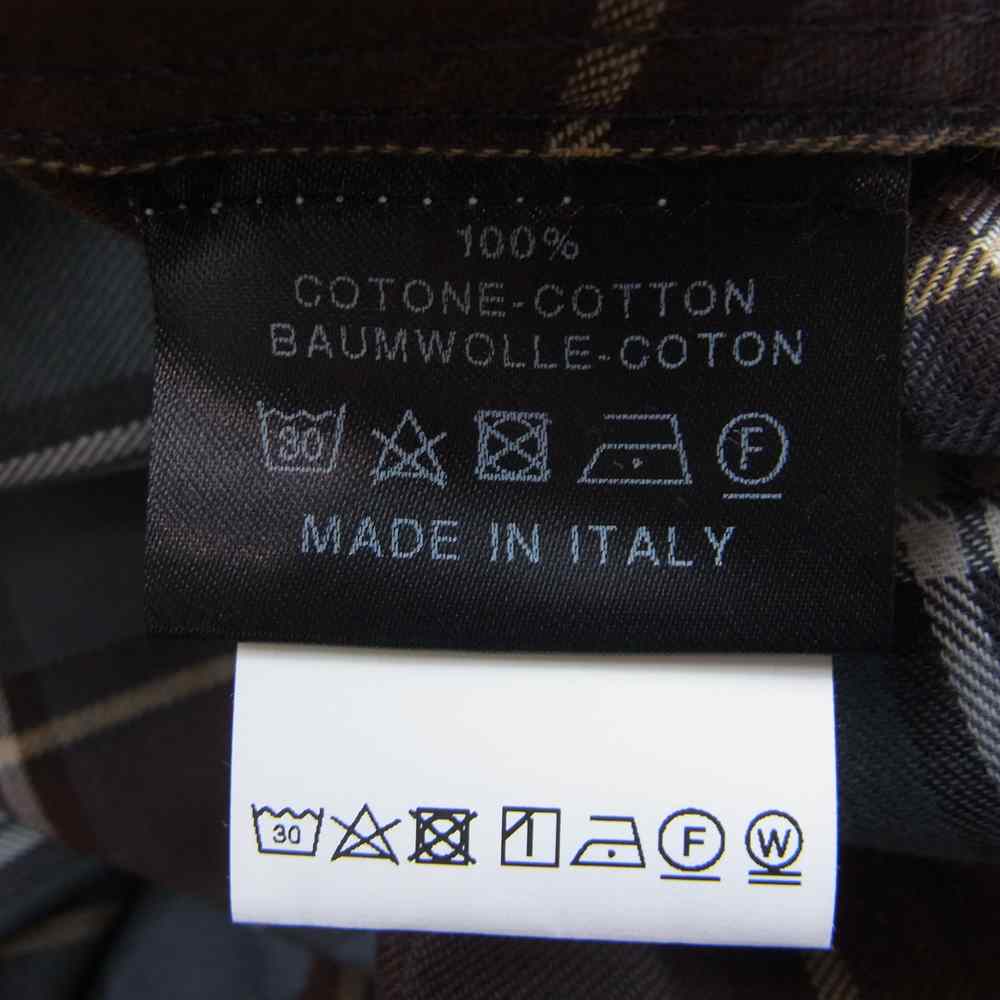 RAF SIMONS ラフシモンズ 20AW Big fit shirt Life on Mars バックプリント チェック ビッグシルエット シャツ グレー系 44【美品】【中古】