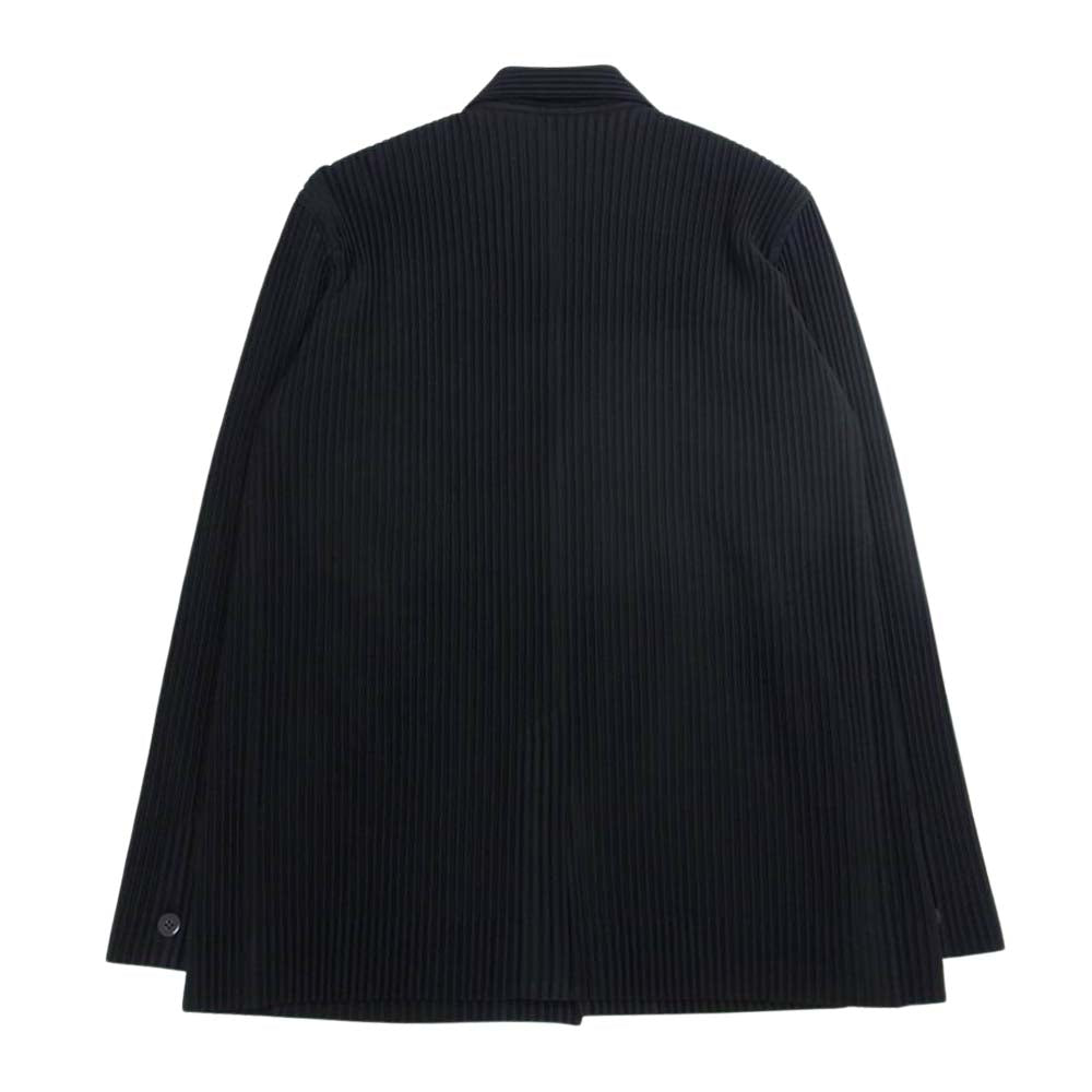ISSEY MIYAKE イッセイミヤケ HOMME PLISSE オムプリッセ HP91JD205 プリーツ加工 テーラードジャケット ブラック系 4【美品】【中古】