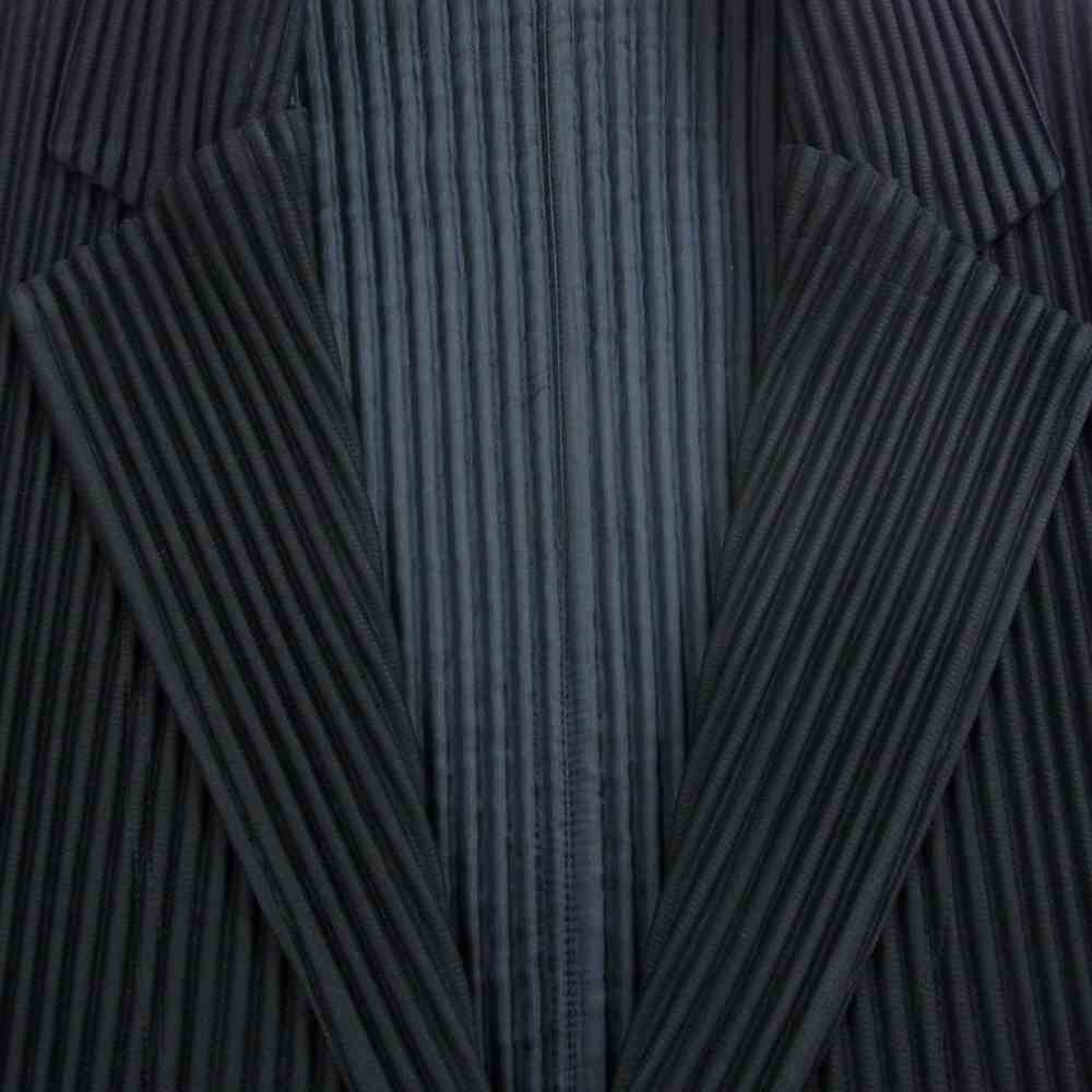 ISSEY MIYAKE イッセイミヤケ HOMME PLISSE オムプリッセ HP91JD205 プリーツ加工 テーラードジャケット ブラック系 4【美品】【中古】