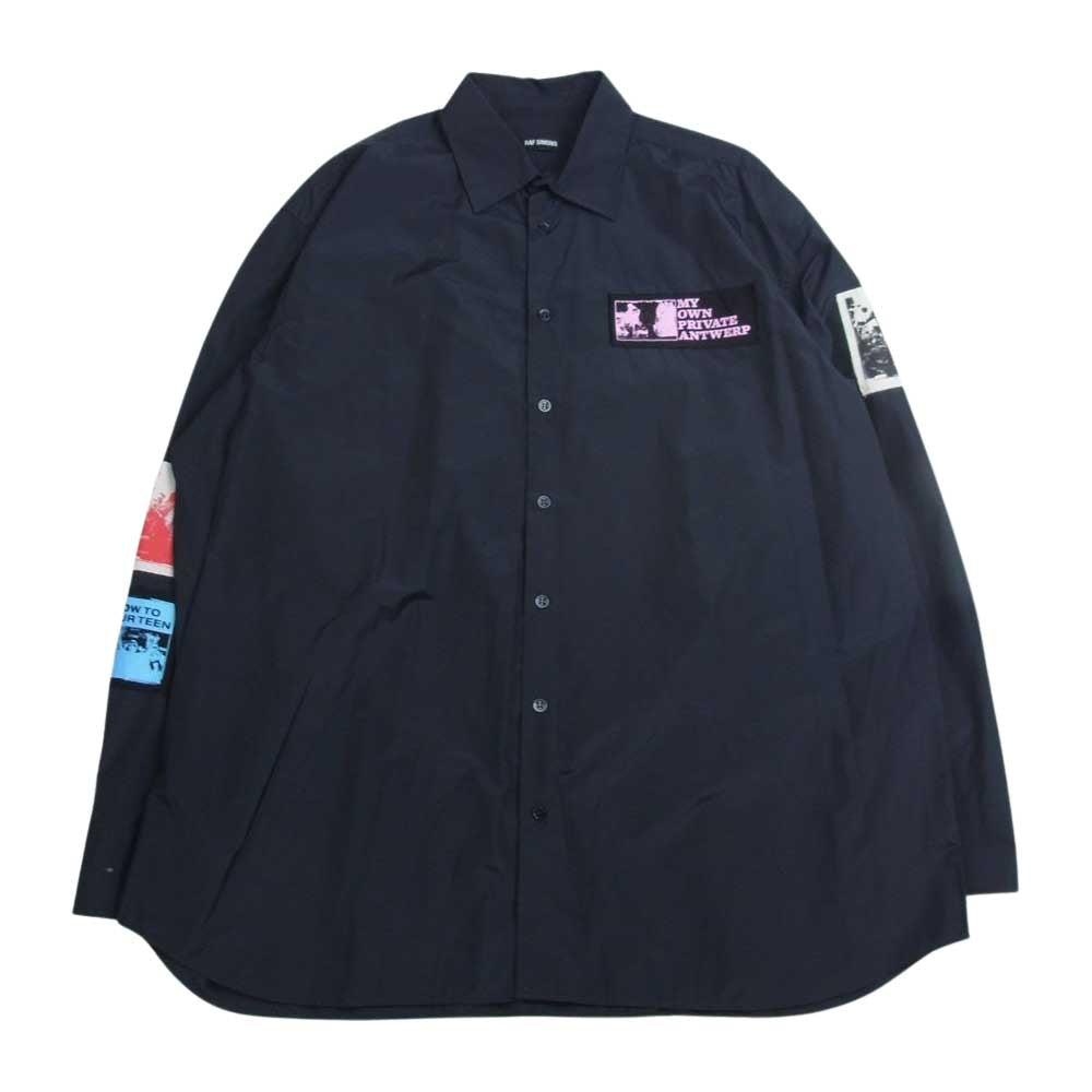 RAF SIMONS ラフシモンズ 20SS 国内正規品 MY OWN PRIVATE ANTWERP パッチ シャツ ダークネイビー系 46【美品】【中古】