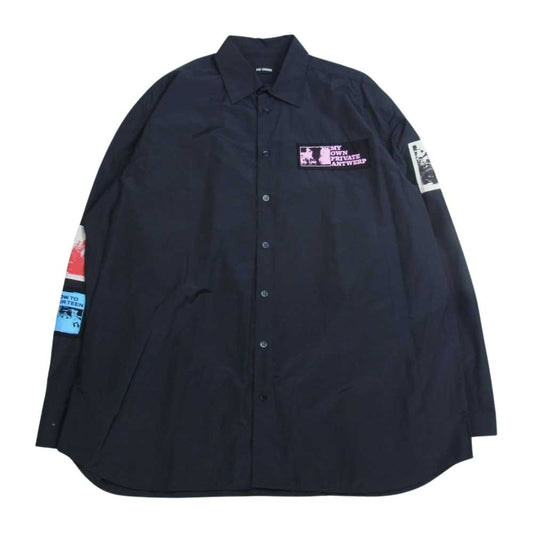 RAF SIMONS ラフシモンズ 20SS 国内正規品 MY OWN PRIVATE ANTWERP パッチ シャツ ダークネイビー系 46【美品】【中古】