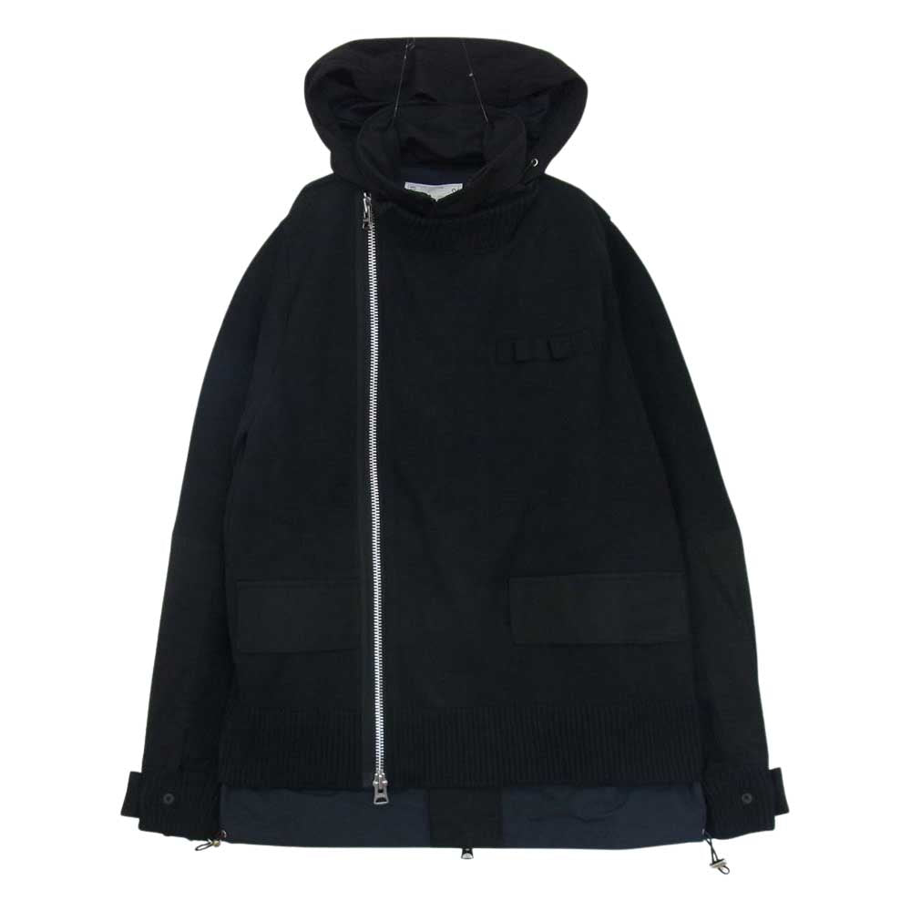 Sacai サカイ 22SS 22-02682M Grosgrain Mix Knit Blouson グログラン ミックス ニット ブルゾン ブラック系 3【中古】