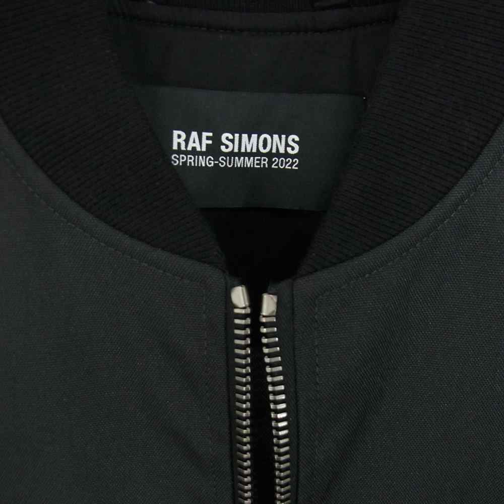 RAF SIMONS ラフシモンズ 22SS 221-623A 国内正規品 バックプリント ジップアップ ブルゾン ブラック系 M【美品】【中古】