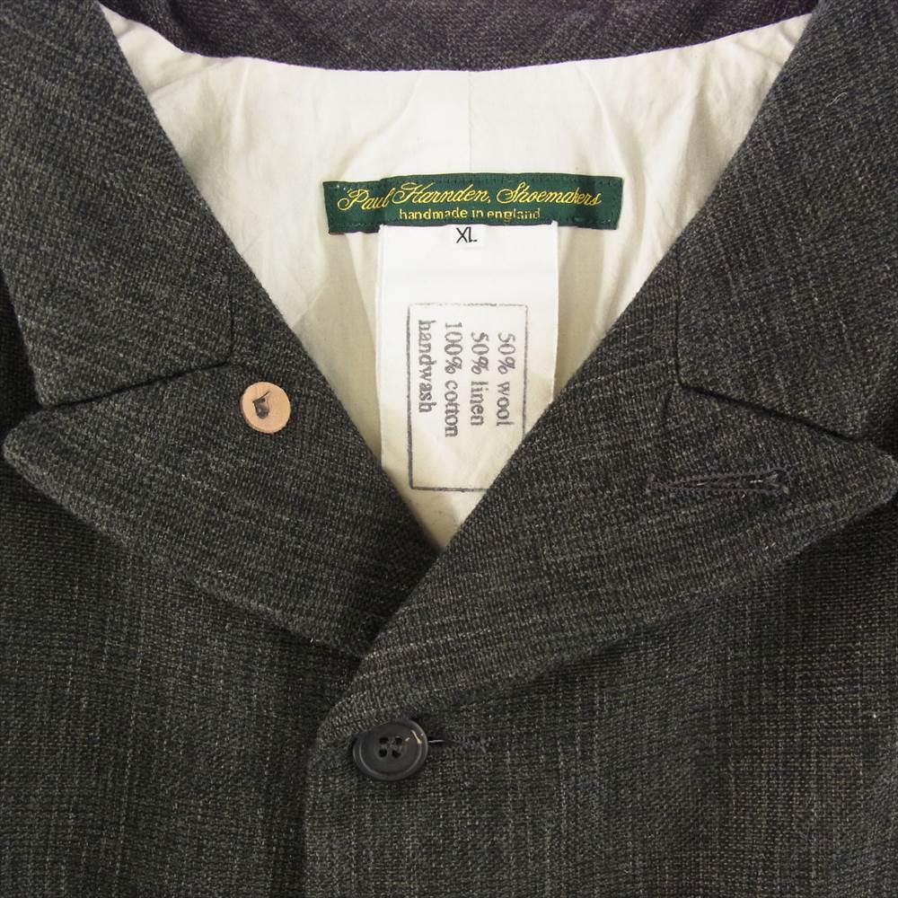 Paul Harnden ポールハーデン Men's Blazer Jacket メンズ ウール リネン ブレザー ジャケット グレー系 XL【美品】【中古】