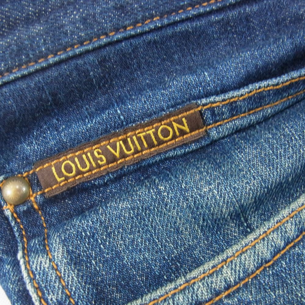 LOUIS VUITTON ルイ・ヴィトン 国内正規品 ガストンV ワッペンデザイン デニム パンツ インディゴブルー系 40【中古】