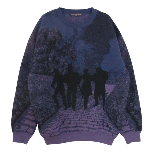 LOUIS VUITTON ルイ・ヴィトン 19SS JYC HGN68W 国内正規品 ヴァージルアブロー オズの魔法使い プリント ニット ネイビー系 XL【中古】