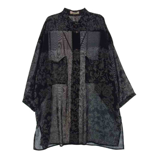 JEAN-PAUL GAULTIER ジャンポールゴルチエ 総柄 シアー アロハ 半袖シャツ ブラック系 L【中古】