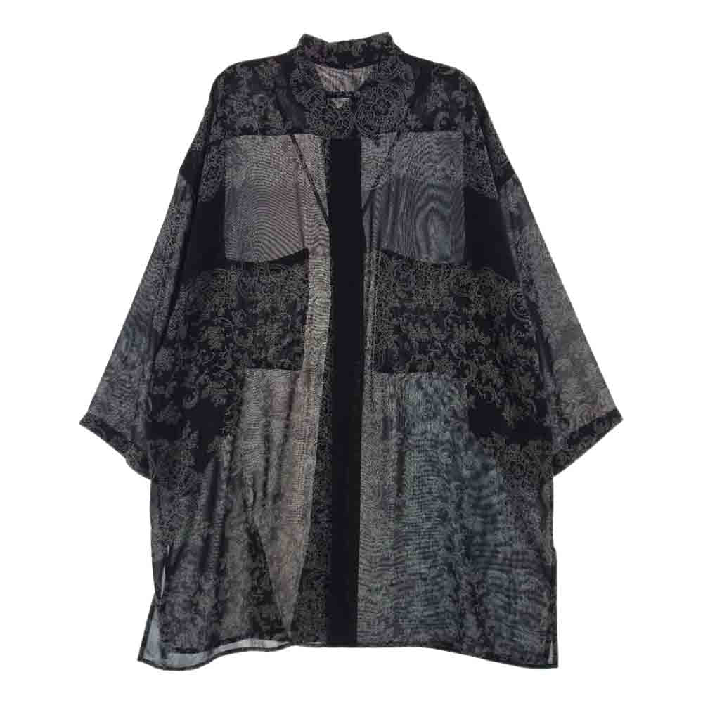 JEAN-PAUL GAULTIER ジャンポールゴルチエ 総柄 シアー アロハ 半袖シャツ ブラック系 L【中古】