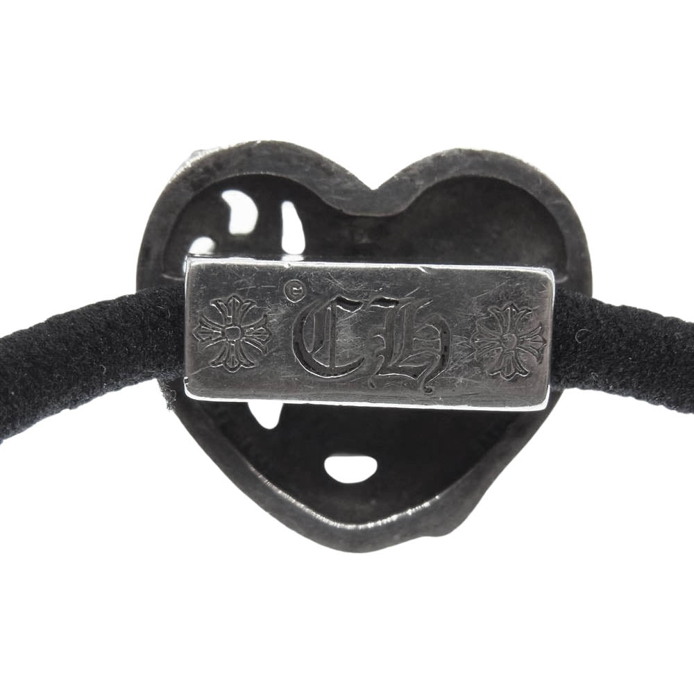CHROME HEARTS クロムハーツ（原本有） HAIRBAND ハートボタン コンチョ ヘアゴム シルバー系【中古】