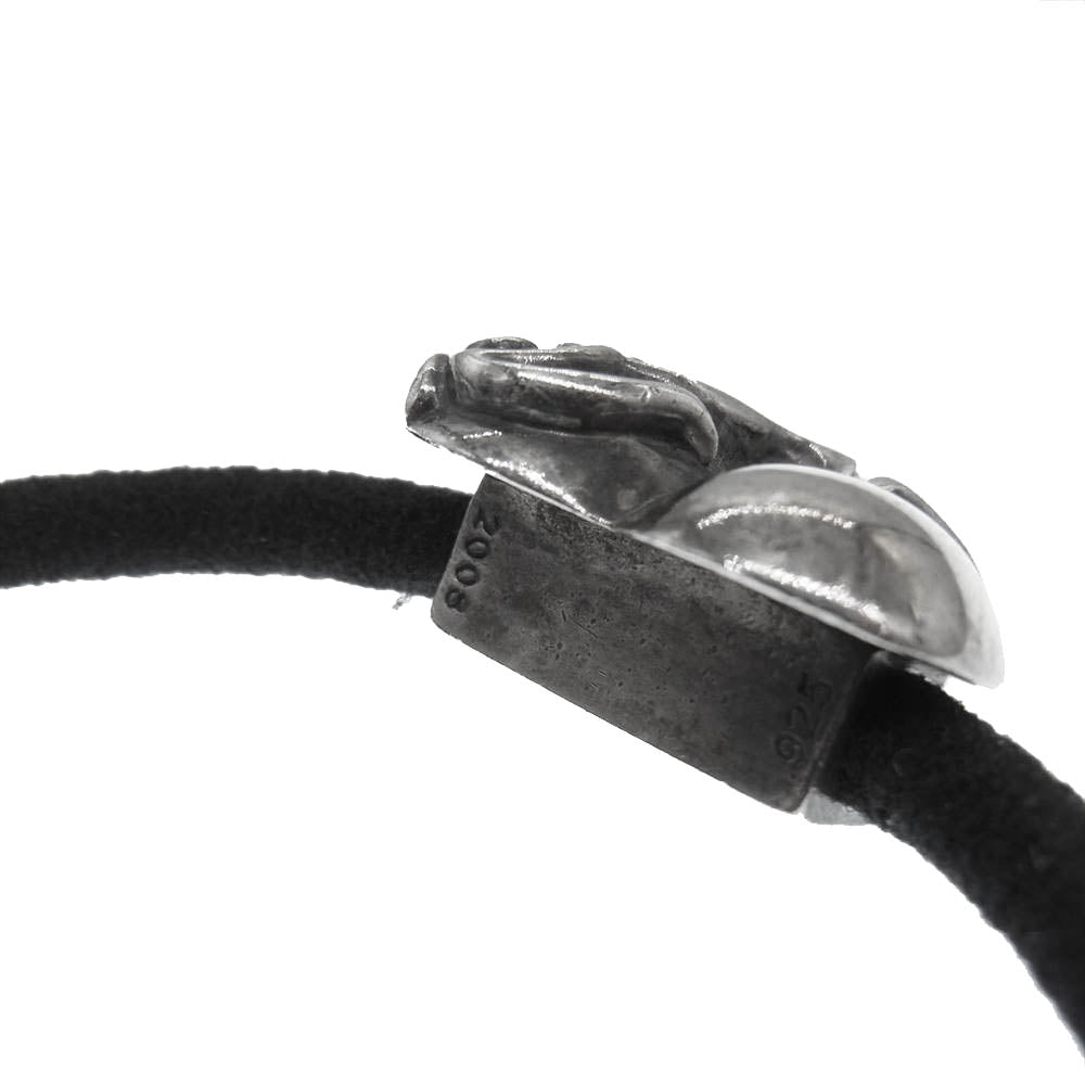 CHROME HEARTS クロムハーツ（原本有） HAIRBAND ハートボタン コンチョ ヘアゴム シルバー系【中古】