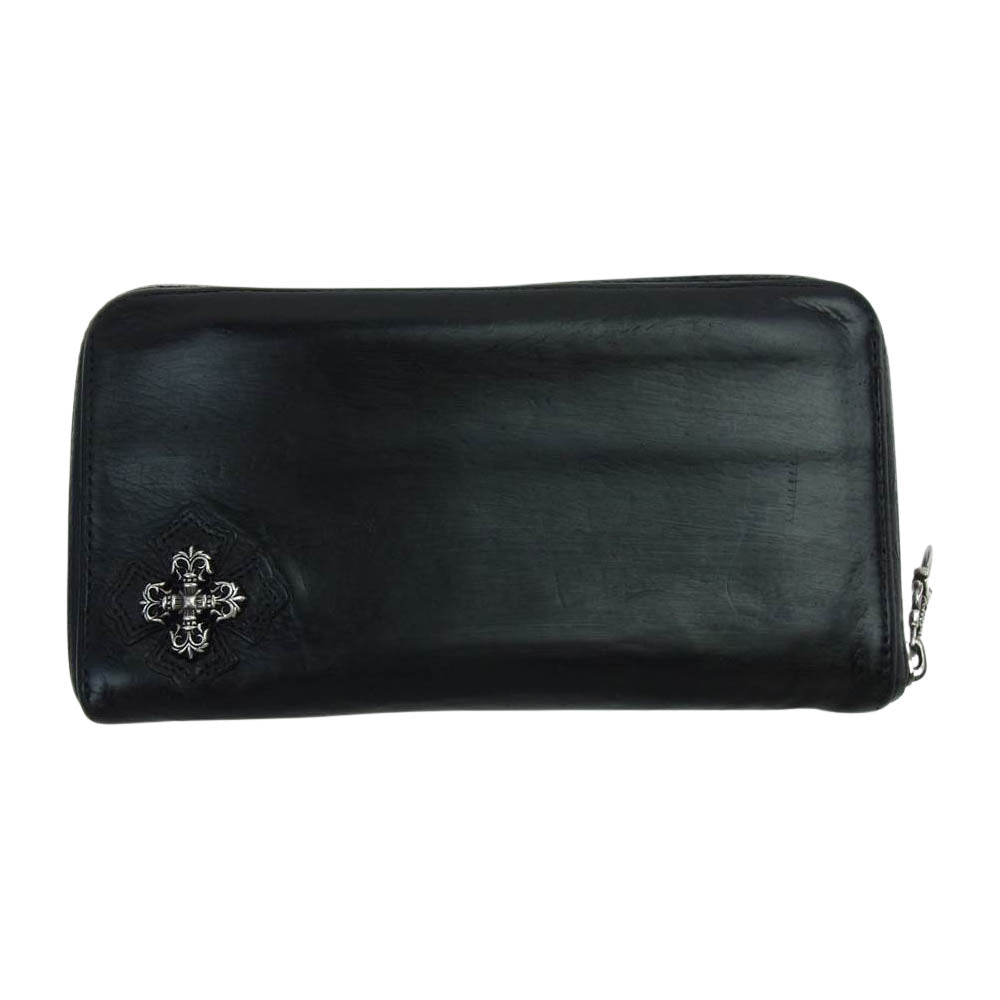CHROME HEARTS クロムハーツ（原本無） REC F ZIP フィリグリープラス ラウンドジップ レザー ウォレット ブラック系【中古】