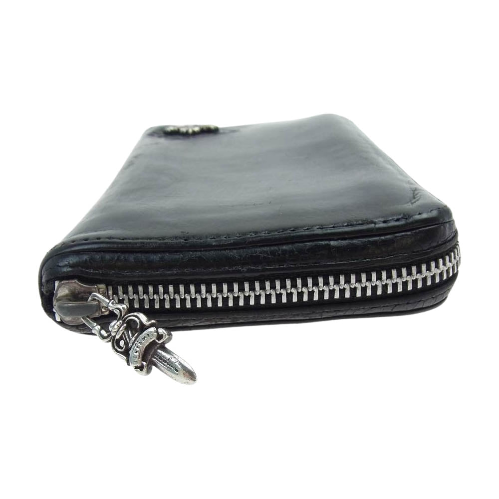 CHROME HEARTS クロムハーツ（原本無） REC F ZIP フィリグリープラス ラウンドジップ レザー ウォレット ブラック系【中古】