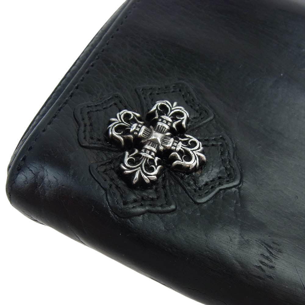 CHROME HEARTS クロムハーツ（原本無） REC F ZIP フィリグリープラス ラウンドジップ レザー ウォレット ブラック系【中古】