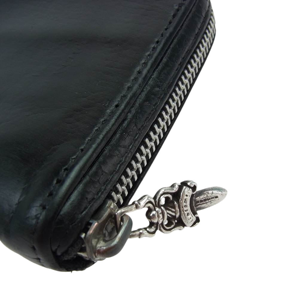 CHROME HEARTS クロムハーツ（原本無） REC F ZIP フィリグリープラス ラウンドジップ レザー ウォレット ブラック系【中古】