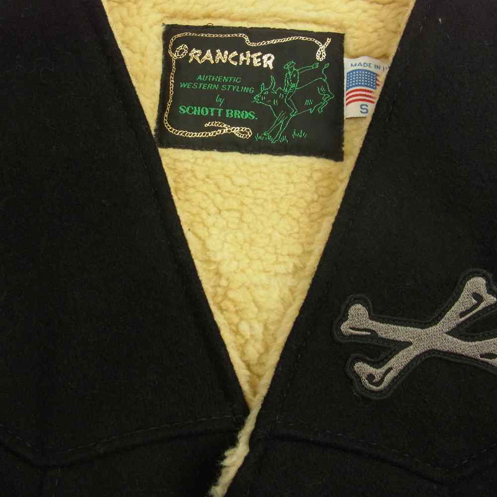 ランチャー USA製 RANCHER ランチャー 裏ボア ウール ベスト ブラック系 S【中古】