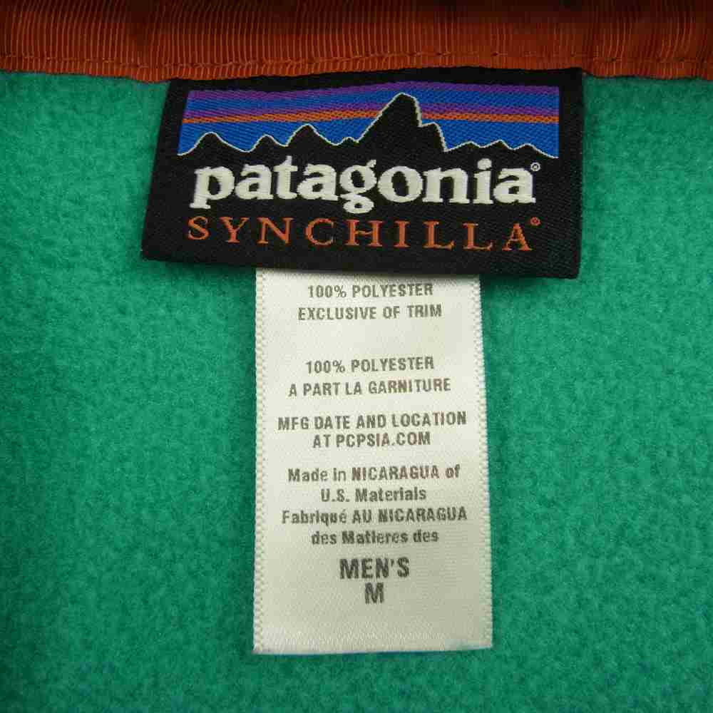 patagonia パタゴニア 13AW 25461 13年製 Synchilla Snap-T Hoody シンチラ スナップ T フーディ フリース ジャケット グリーン系 パープル系 M【中古】