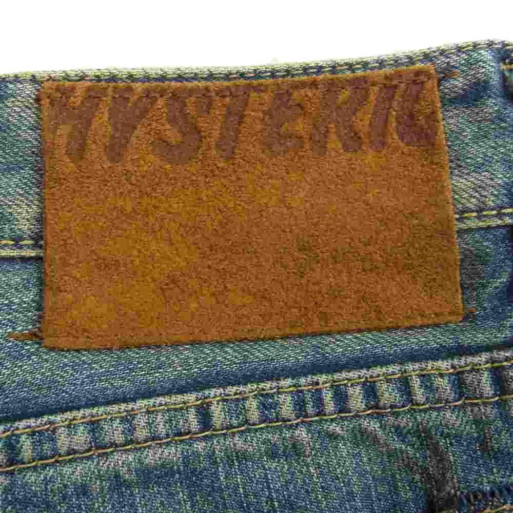 HYSTERIC GLAMOUR ヒステリックグラマー 4AP-2744 クラッシュ ダメージ加工 リペア加工 ペイント デニム パンツ  インディゴブルー系 34【中古】