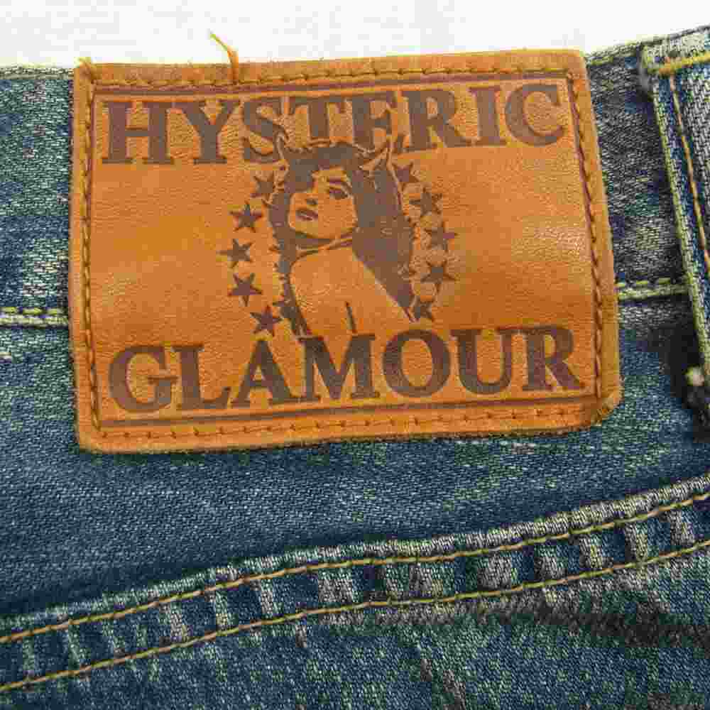 HYSTERIC GLAMOUR ヒステリックグラマー 4AP-2124 クラッシュ ダメージ加工 リペア加工 スタッズ デニム パンツ インディゴブルー系 34【中古】
