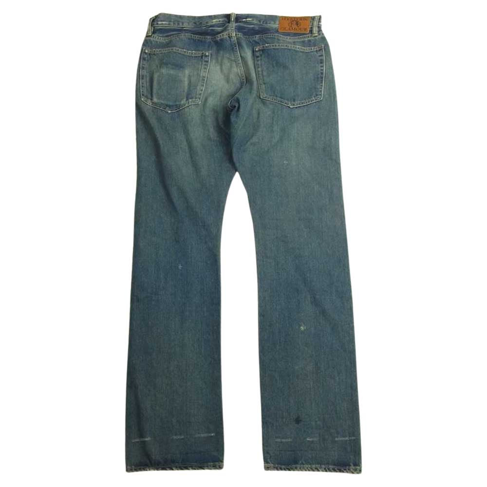 HYSTERIC GLAMOUR ヒステリックグラマー 16AW 0263AP23 SP加工 小窓 スタッズ リメイク ダメージ加工 ストレート デニム パンツ インディゴブルー系 36【中古】