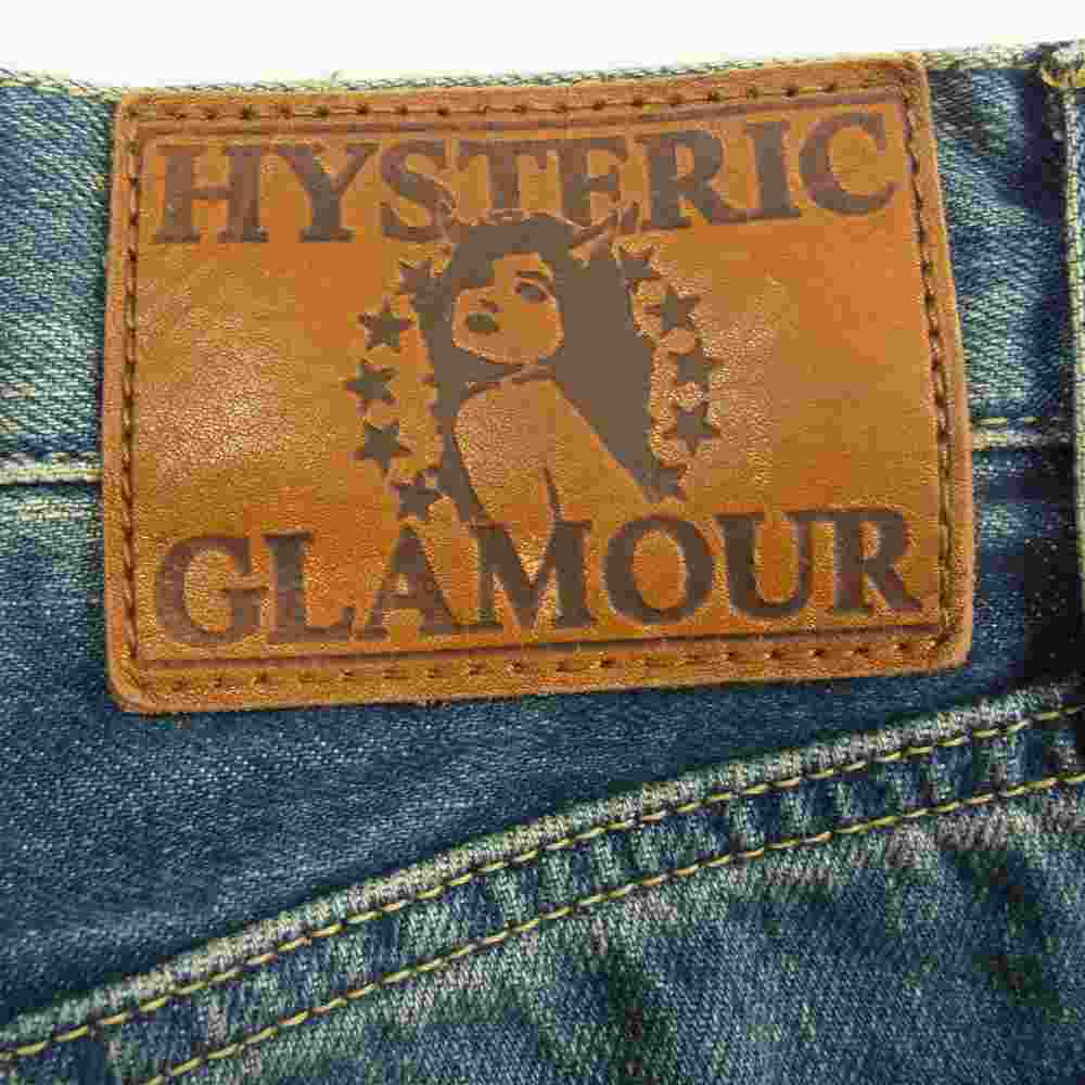 HYSTERIC GLAMOUR ヒステリックグラマー 16AW 0263AP23 SP加工 小窓 スタッズ リメイク ダメージ加工 ストレート デニム パンツ インディゴブルー系 36【中古】