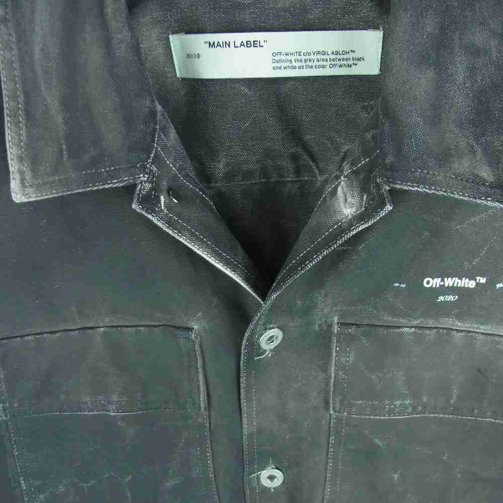 OFF-WHITE オフホワイト 20SS OMYD017S20E55025 ヴィンテージ加工 ロゴ プリント デニム ジャケット グレー系 S【中古】