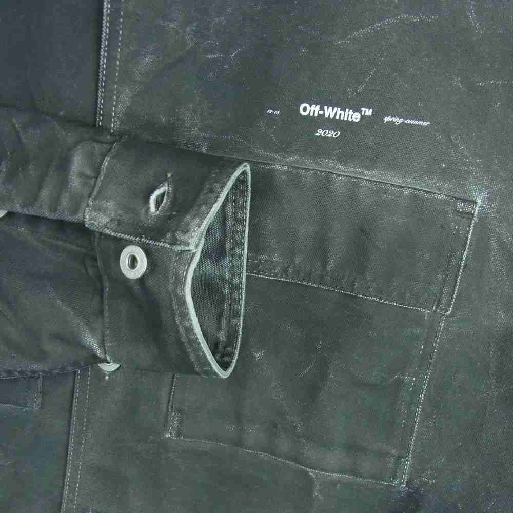 OFF-WHITE オフホワイト 20SS OMYD017S20E55025 ヴィンテージ加工 ロゴ プリント デニム ジャケット グレー系 S【中古】