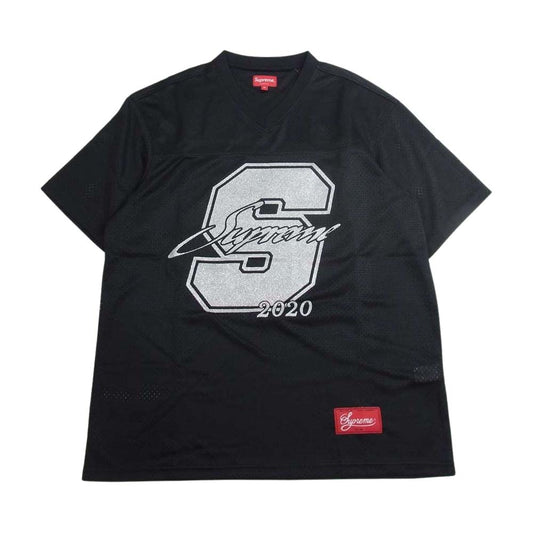 Supreme シュプリーム 20SS Glitter Football Top グリッター ロゴ メッシュ フットボール トップ ブラック系 M【新古品】【未使用】【中古】